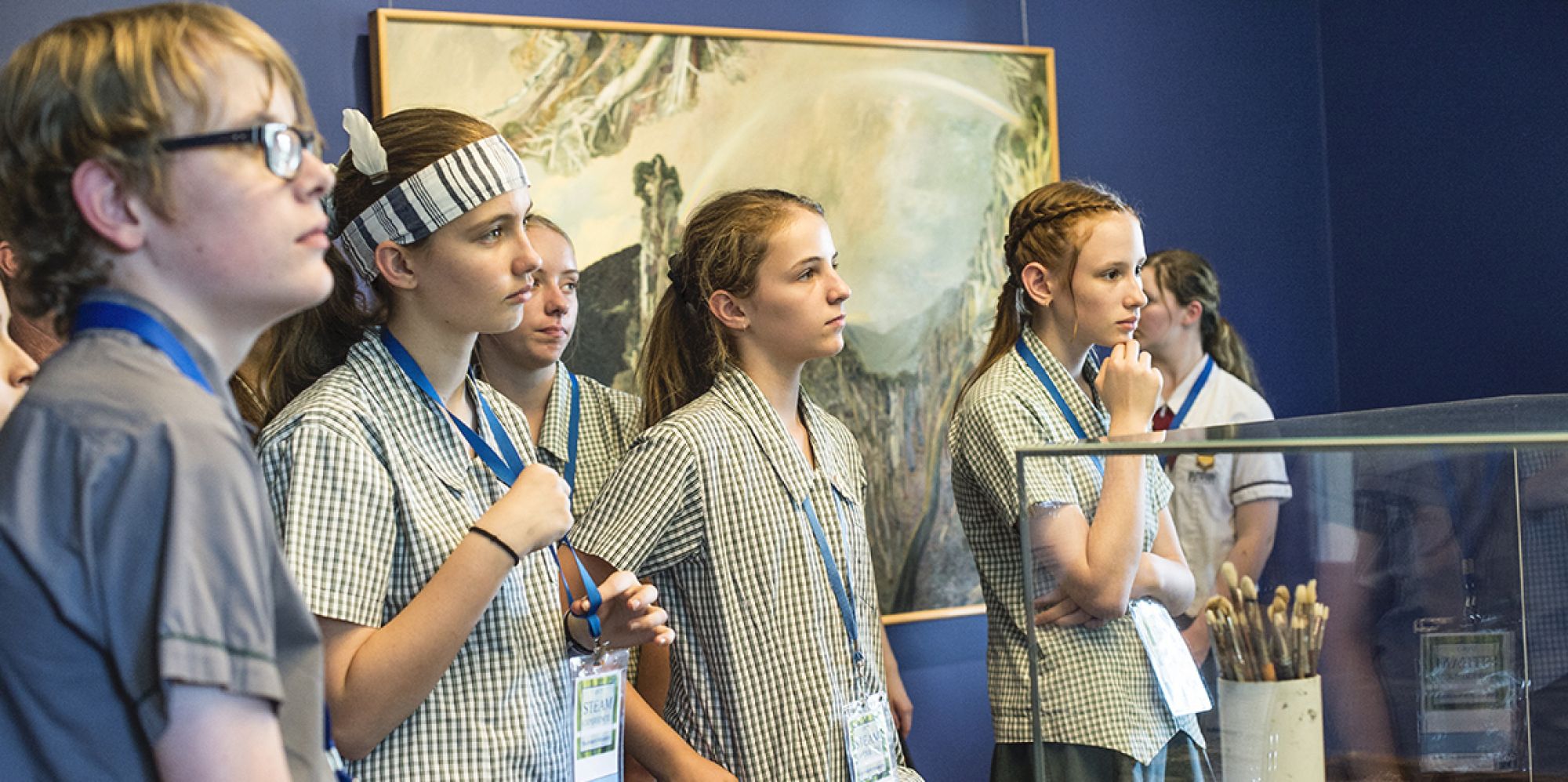 Young students touring Old Government House